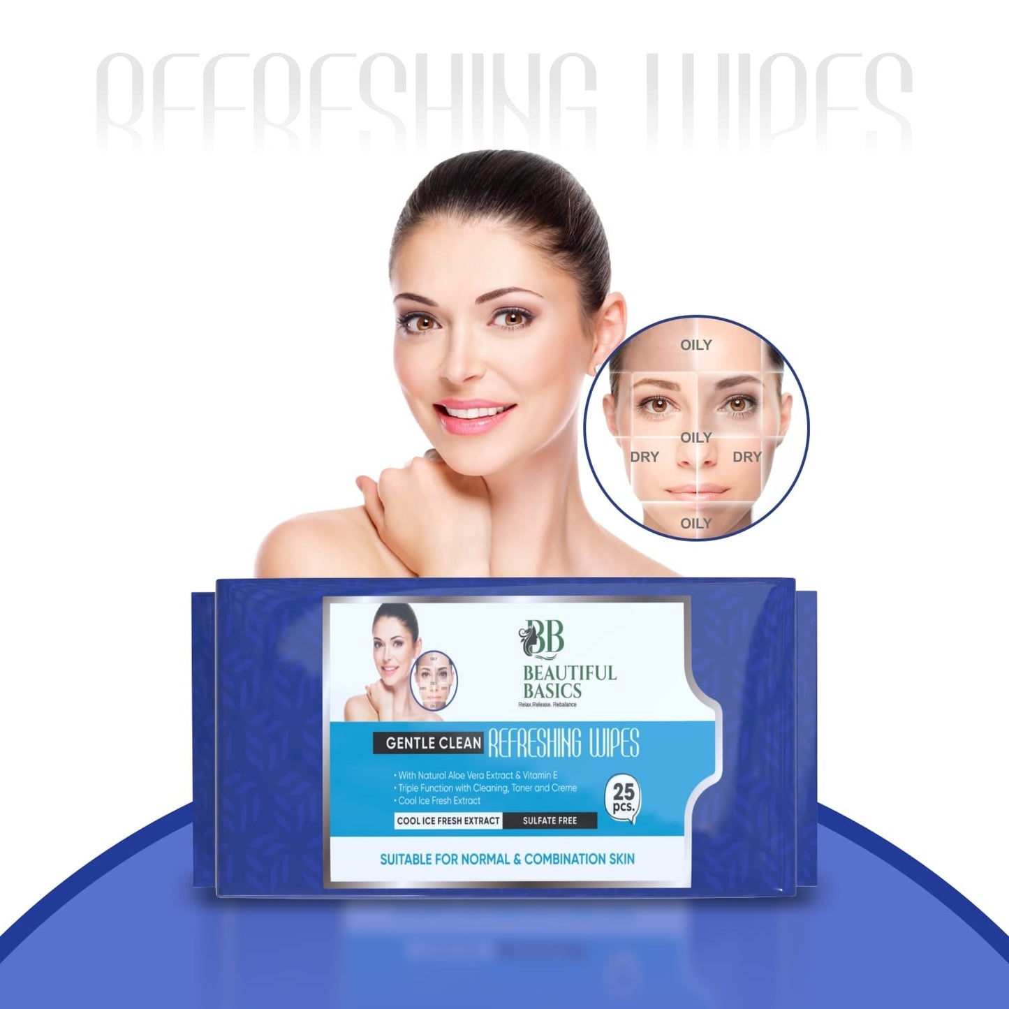 Refreshing Wet Wipes for Face | Facial Cleansing | Refreshing & Skin Hydration| Soothing for skin | pH Balance & Alcohol Free | Nourishing with Fruit extract | 25 Wipes Your Brand