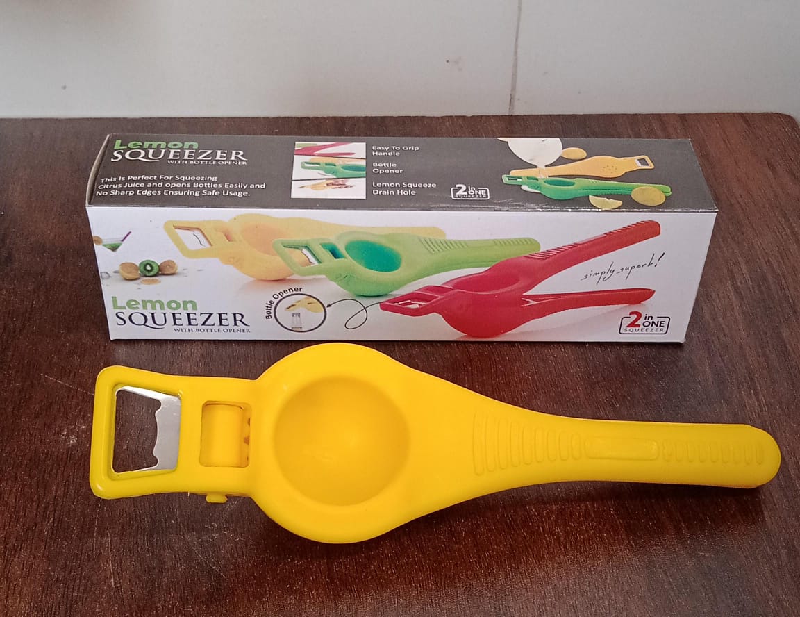 Kitchen 2 in 1 Unbreakable Lemon Squeezer and Bottle Opener (1 Pc) Your Brand