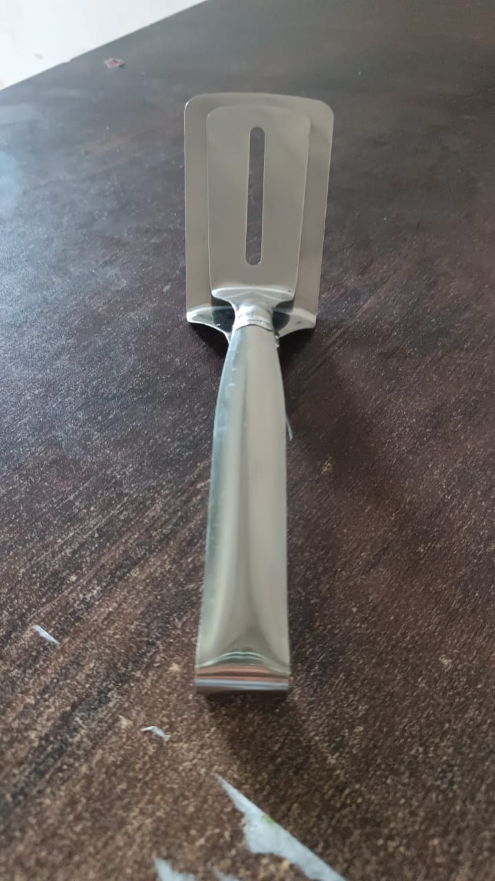 Stainless Steel Cooking Tong - Multifunctional Slotted Fish Double-Sided Spatula (1 Pc / 23 Cm) Your Brand