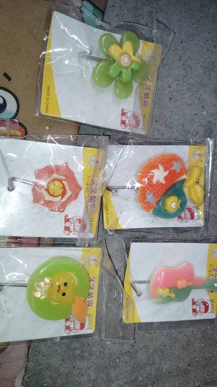 Multipurpose Strong Hook Self-Adhesive hooks (1 Pc / Mix Design) Your Brand