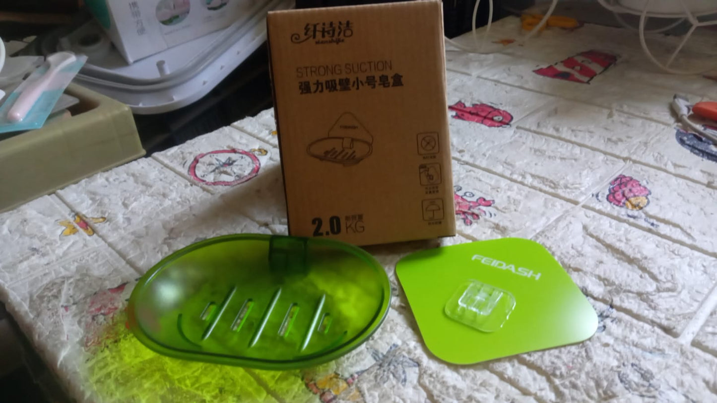 Plastic Soap Dish Holder for Bathroom Shower Wall Mounted Self Adhesive Soap Holder Saver Tray-Plastic Sponge Holder for Kitchen Storage Rack Soap Box, Bathroom Your Brand