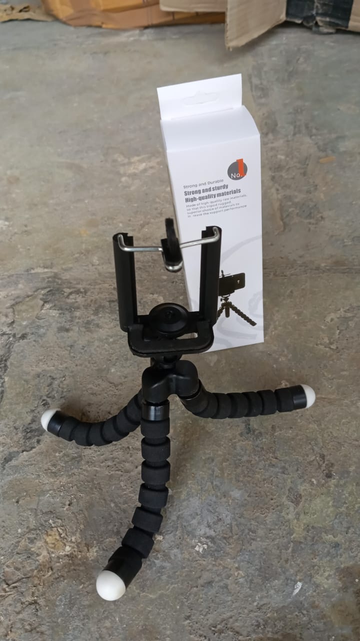 Portable Mini Octopus Tripod Stand with Phone Holder for Live Selfie, Mobile Phone Portable and Adjustable Stand Your Brand