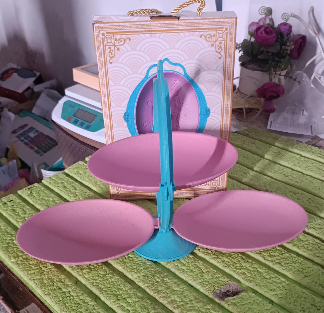 Foldable Fruit Plate Candy Dish | Multi Use Mirror Shape Dried Fruit Tray (1 Set) Your Brand