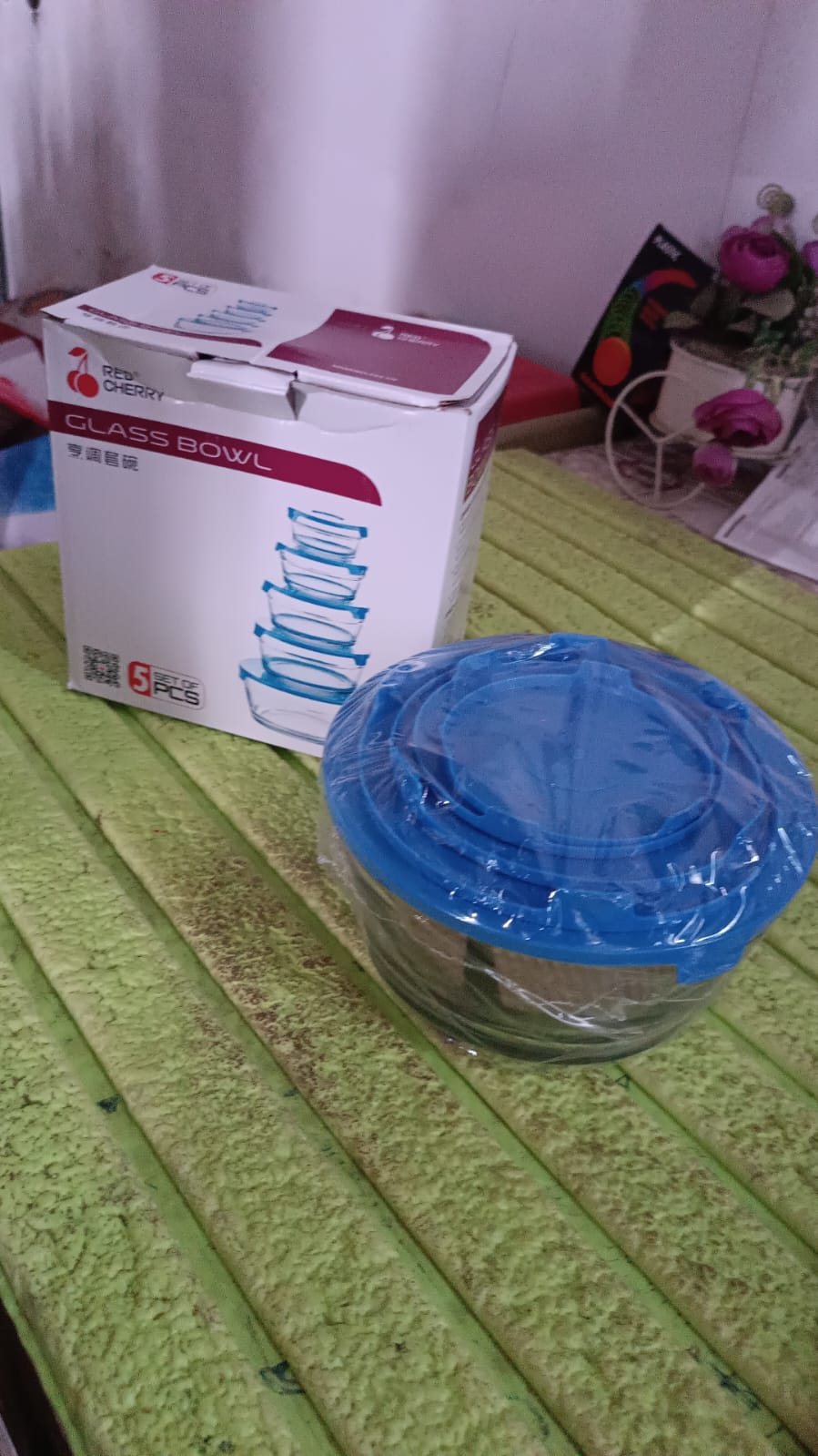 Modern Glass Bowl Set Mixing / Storage Bowls with Lids (5 Pcs Set) Your Brand