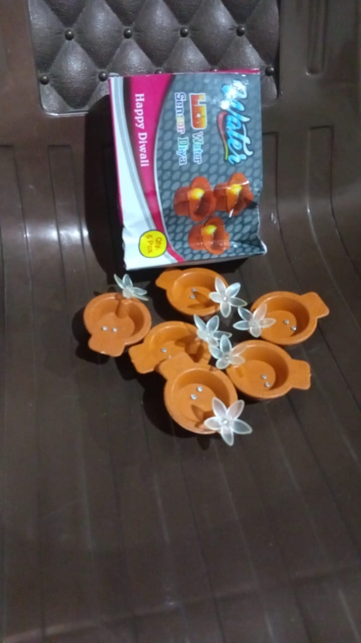 Flower Water Sensor Diyas for Diwali Decoration (6 Pcs Set) Your Brand