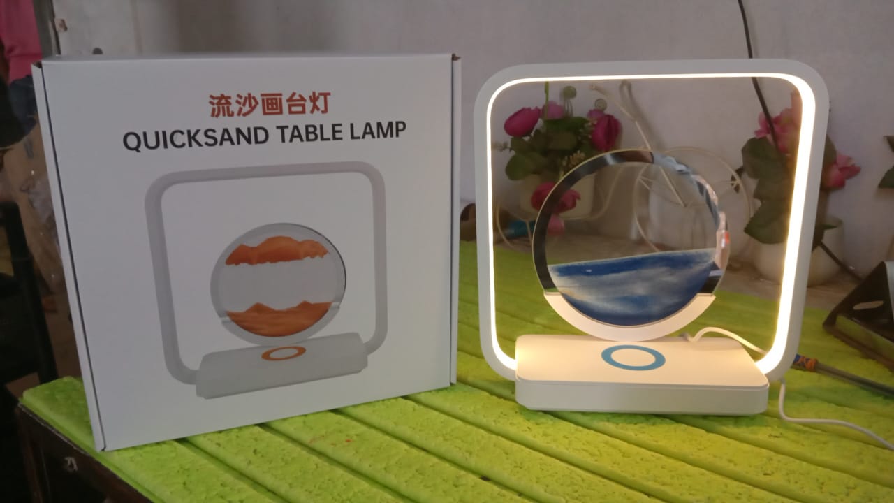 13477 3D Wireless Charging LED Light USB Quicksand Painting Lamp for Bedroom Your Brand