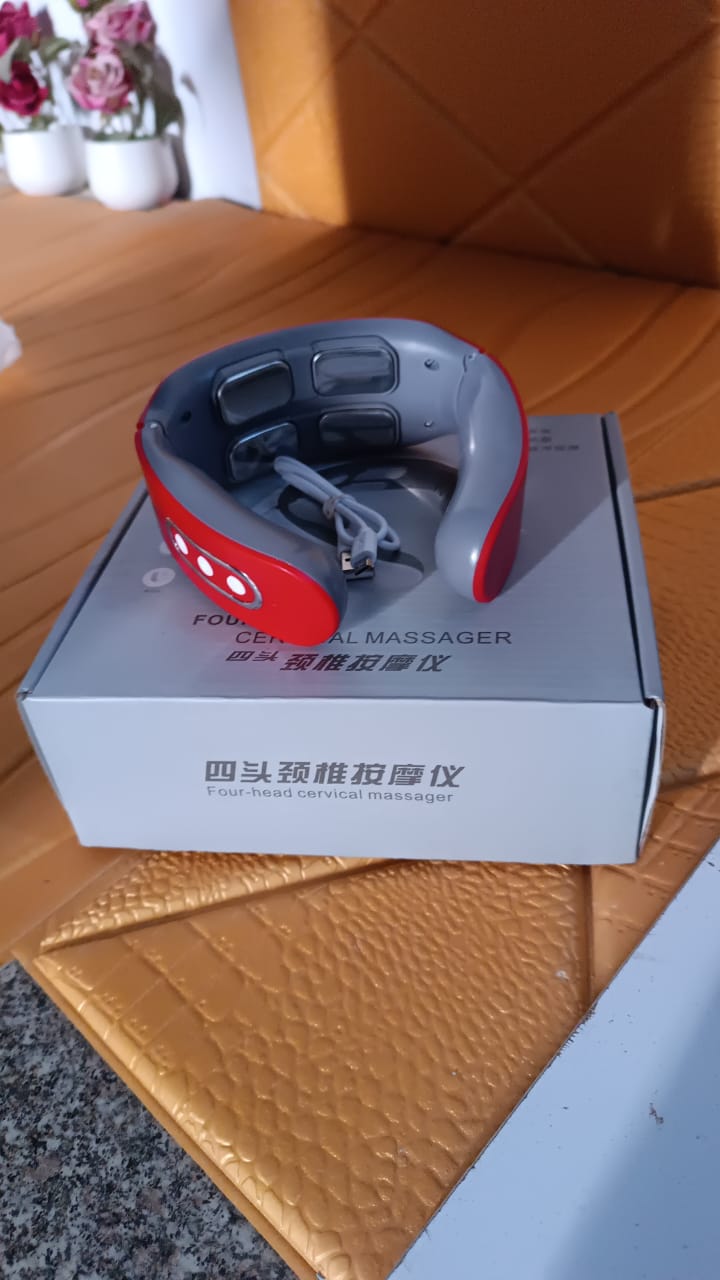 4 Heads Smart Electric Neck and Back Pulse Massager (1 Pc / Mix Design) Your Brand