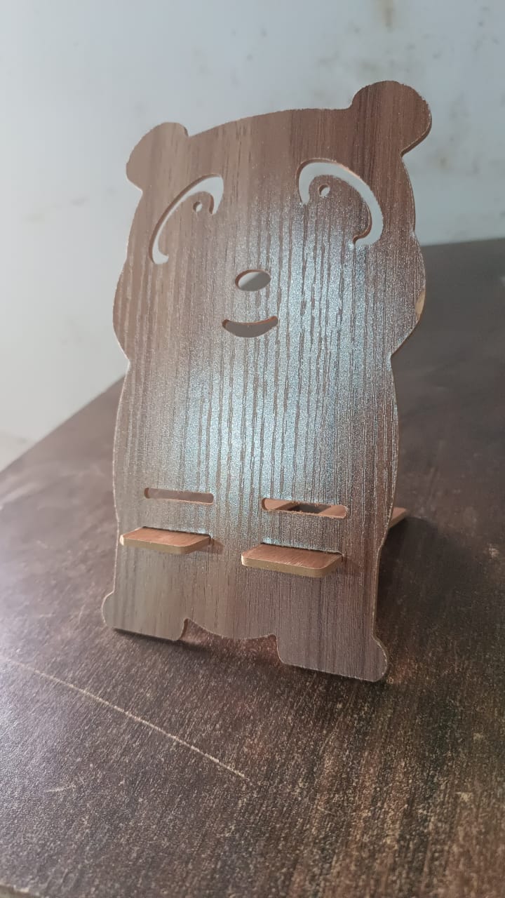 Wooden Cartoon Shape Design Mobile Stand (1 Pc) Your Brand