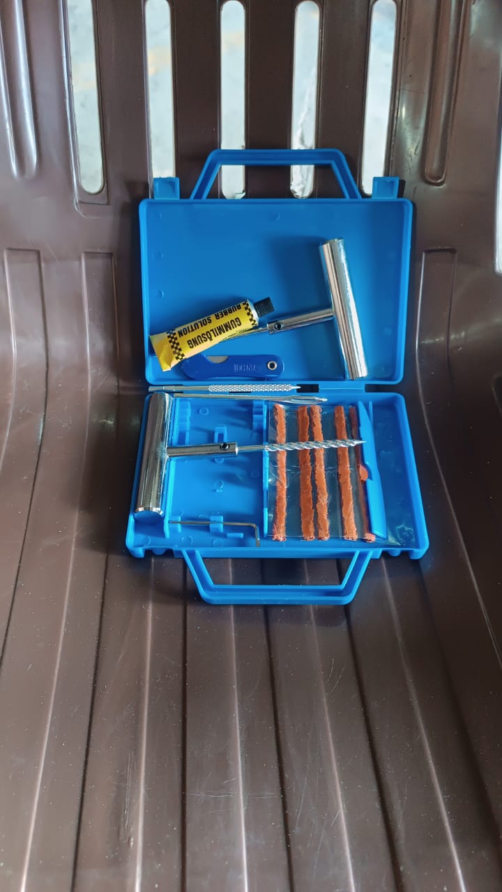 Portable Tire Repair Kit Tyre Repairing Tool Set with Box (13 Pcs Set) Your Brand