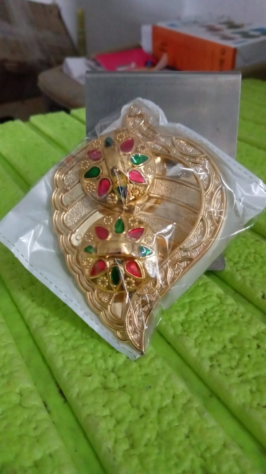 Leaf Shape Special Puja Thali (1 Pc / Mix Design) Your Brand