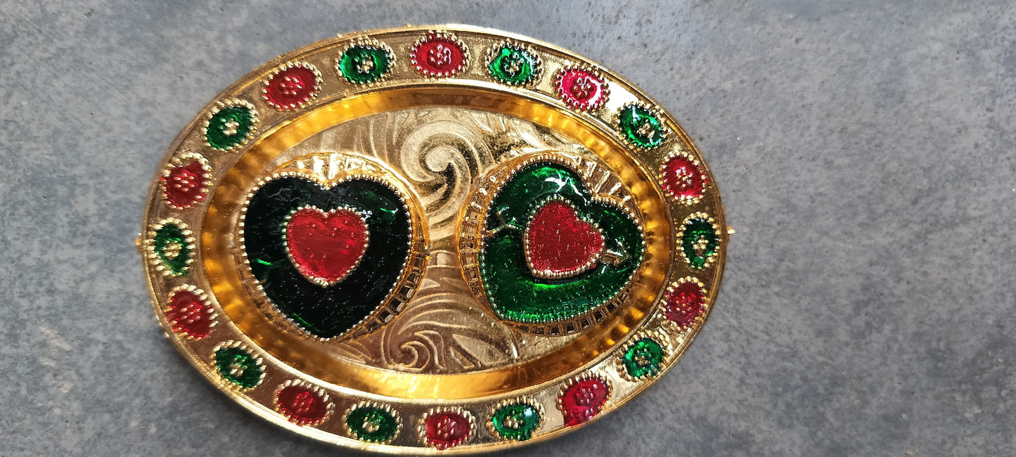 Round Shape Special Puja Thali, Kumkum Thali Holder (1 Pc / Small) Your Brand