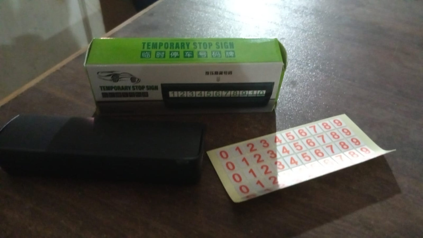 Temporary Car Parking Mobile Number Display with Magnetic Numbers Stickers (1Pc) Your Brand