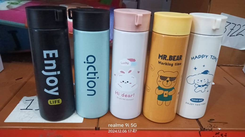 Vacuum Insulated Stainless Steel, Double walled (500 ML Approx / Mix Color & Design) Your Brand