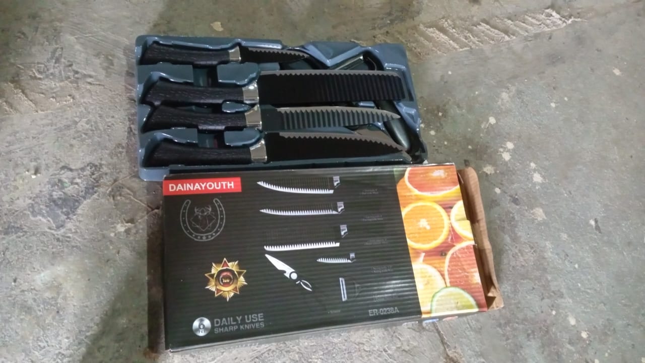 Stainless Steel Knife Set With Chef Peeler And Scissor (6 Pieces) Your Brand