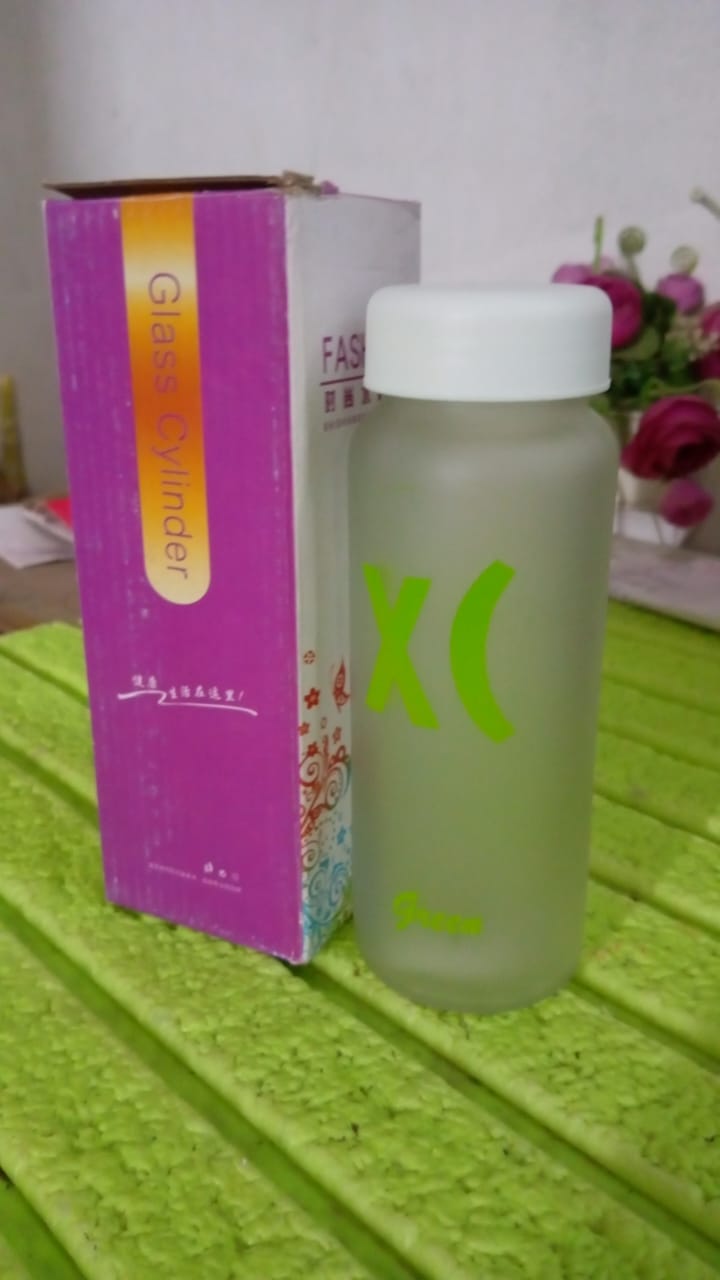 Outdoor Sport Glass water bottle (450 ML Approx / Mix Color / Design) Your Brand