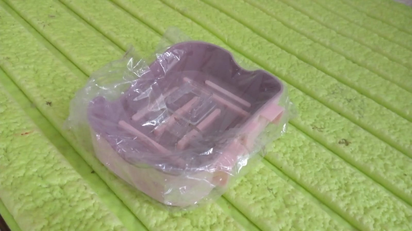 Plastic Soap Dish Holder for Bathroom Shower Wall Mounted Self Adhesive Soap Holder Saver Tray-Plastic Sponge Holder for Kitchen Storage Rack Soap Box, Bathroom (1 Pc) Your Brand