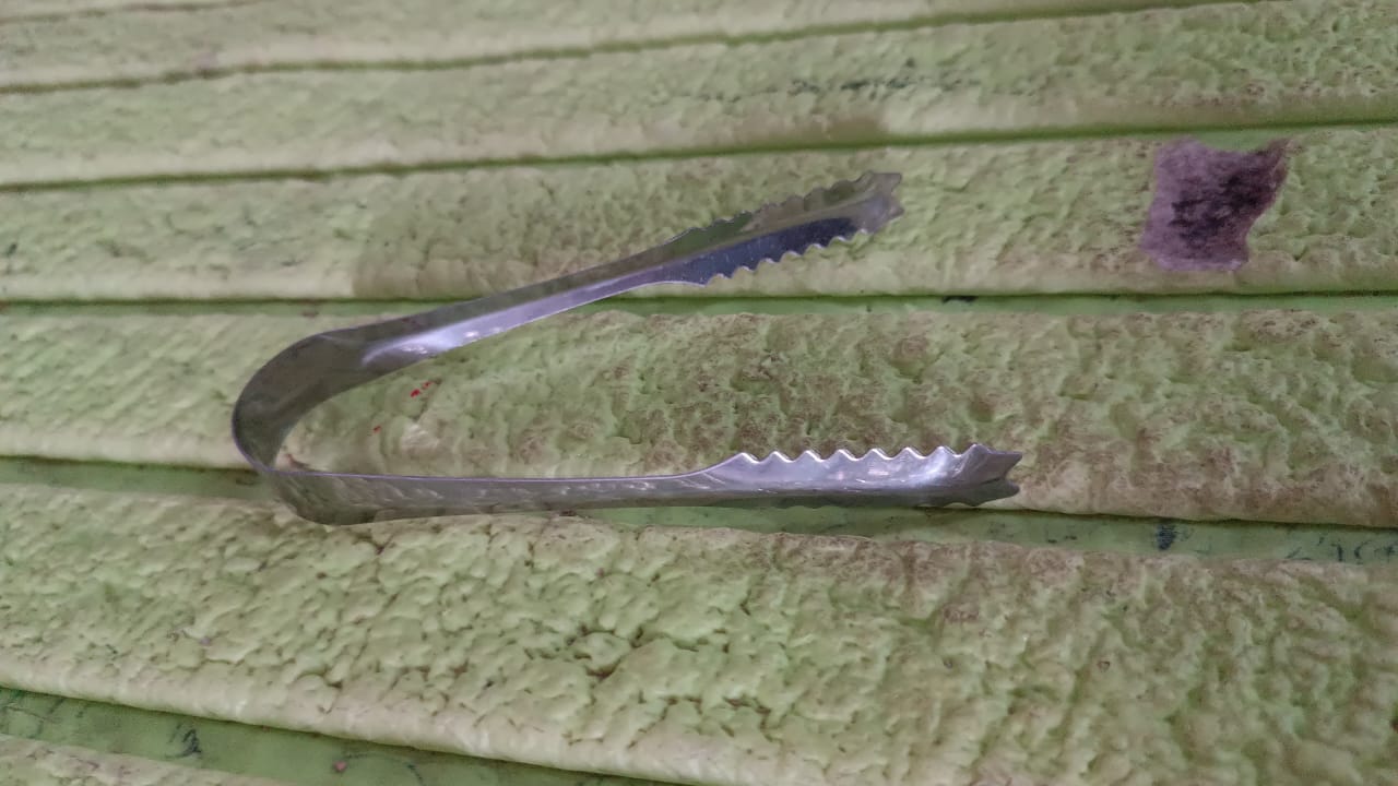 Stainless Steel Tong for Lifting Ice Cubes, Sugar Cubes | Serving Tongs (13 Cm / 1 Pc) Your Brand