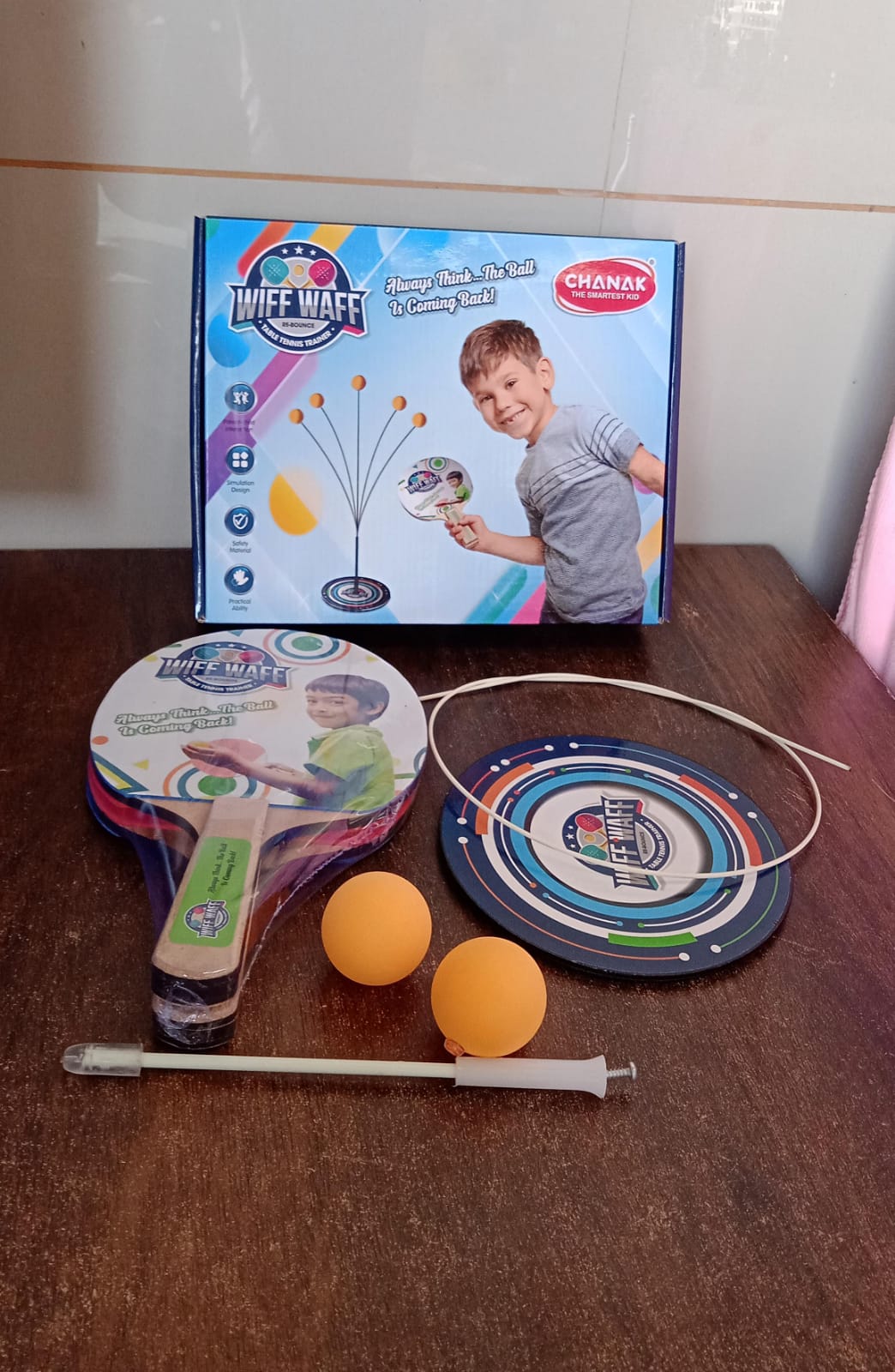 Portable Wiff Waff Rebound Table Tennis Trainer Set (1 Set) Your Brand