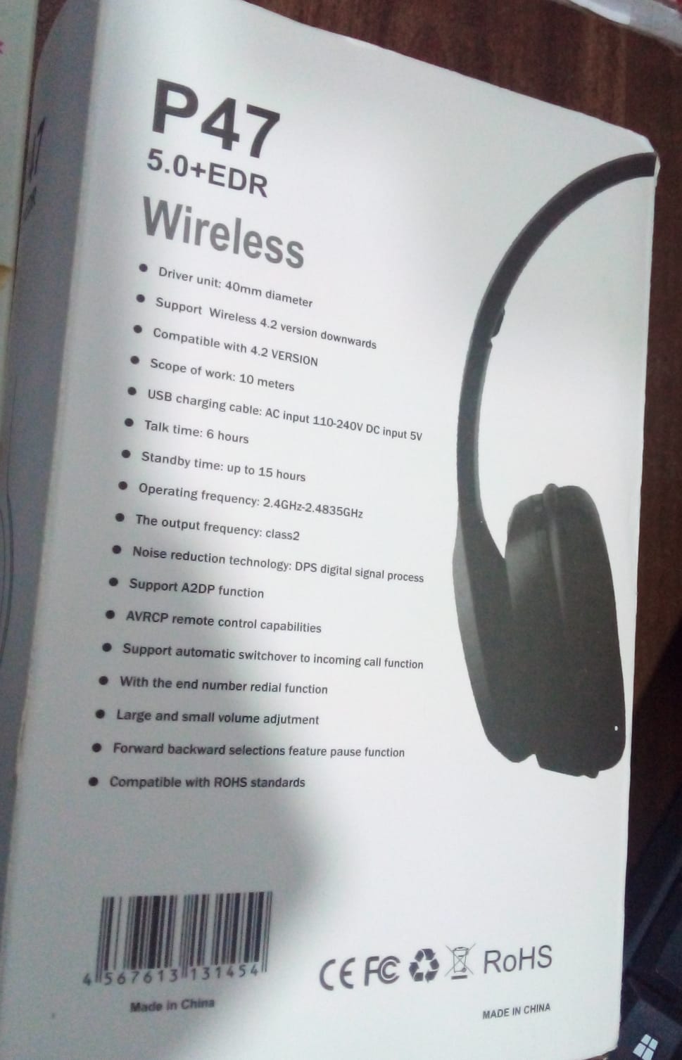 Foldable Wireless Headphone with Calling Function (1 Pc) Your Brand
