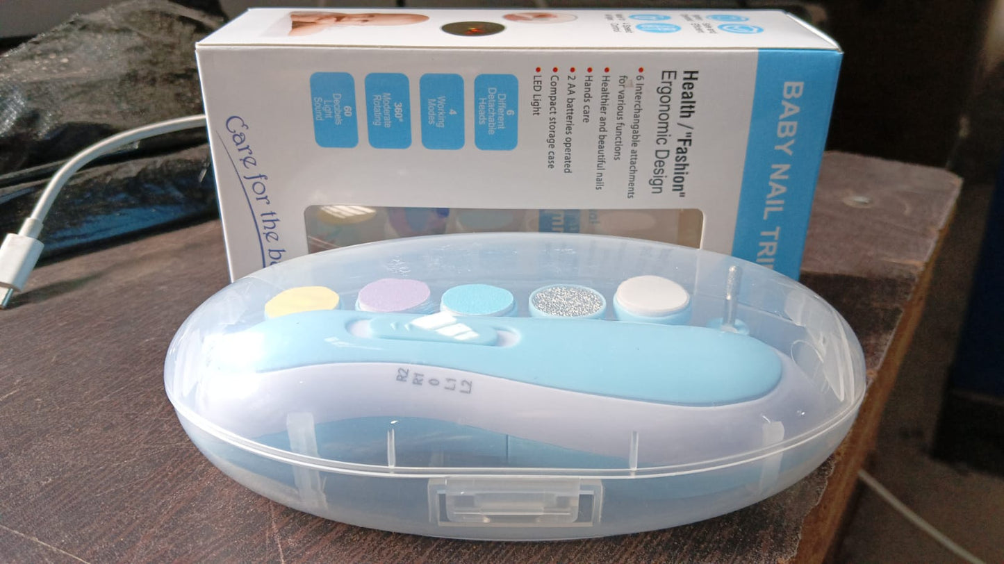 Baby Nail Trimmer / Clippers | 6 Grinding Head (Multi Color / 1 Pc / Battery not included) Your Brand