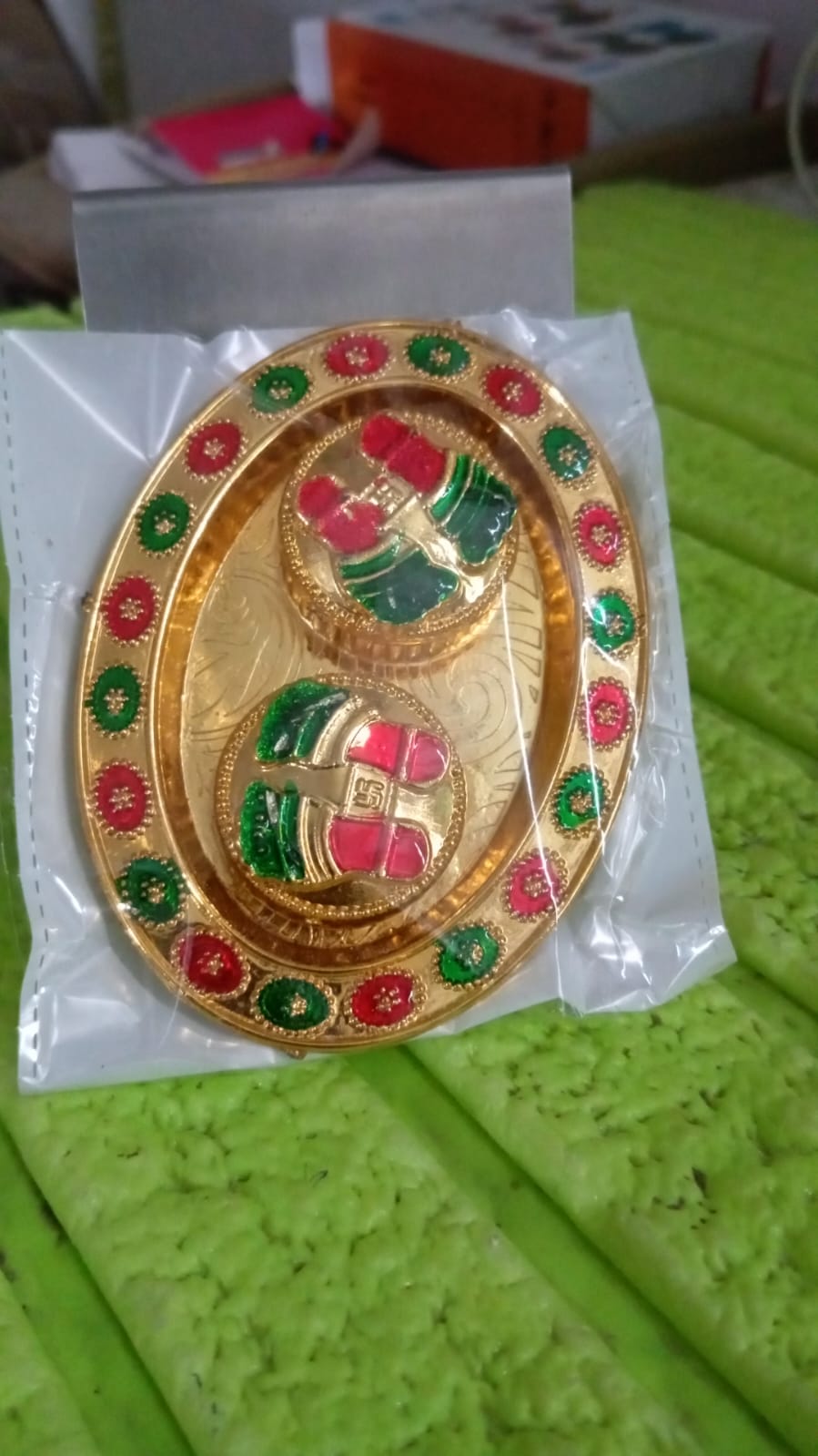 Oval Shape Special Puja Thali (1 Pc / Mix Design) Your Brand