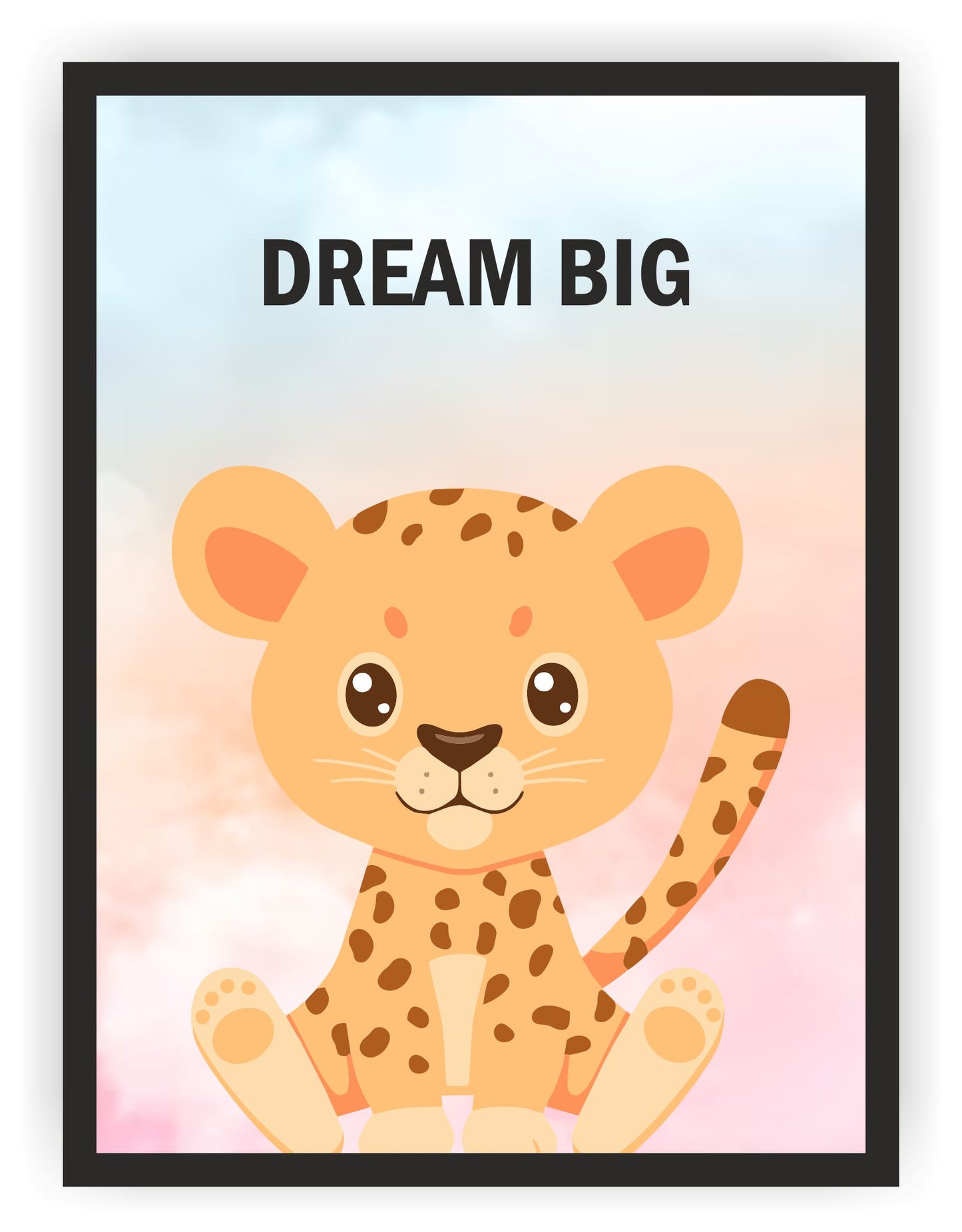 Baby Safari Animal wall art frame with Baby Name (6 Frames) shopbyte
