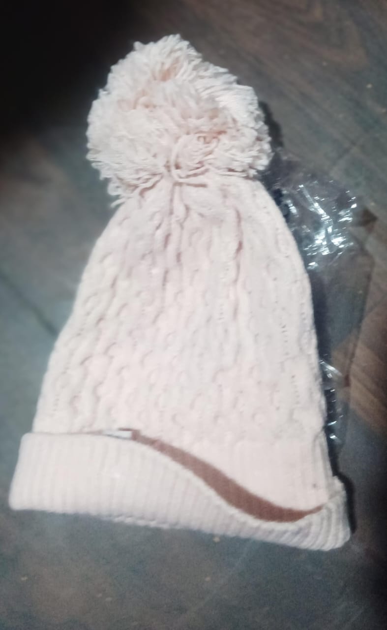 Soft Winter Cap, Woolen Inside Fur Beanie Cap (1 Pc / Mix Design & Color) Your Brand