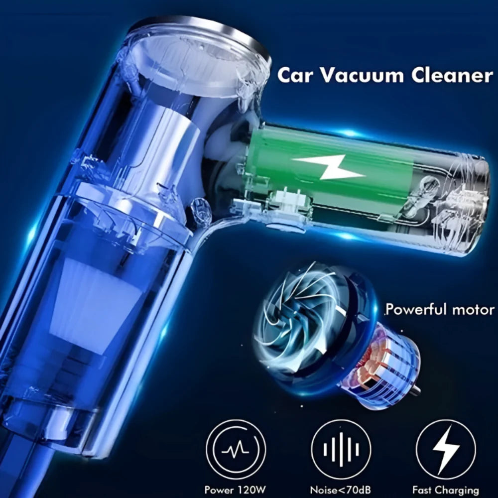 2 in 1 Vacuum Cleaner | Portable Wireless Car Vacuum Cleaner 120W shopbyte