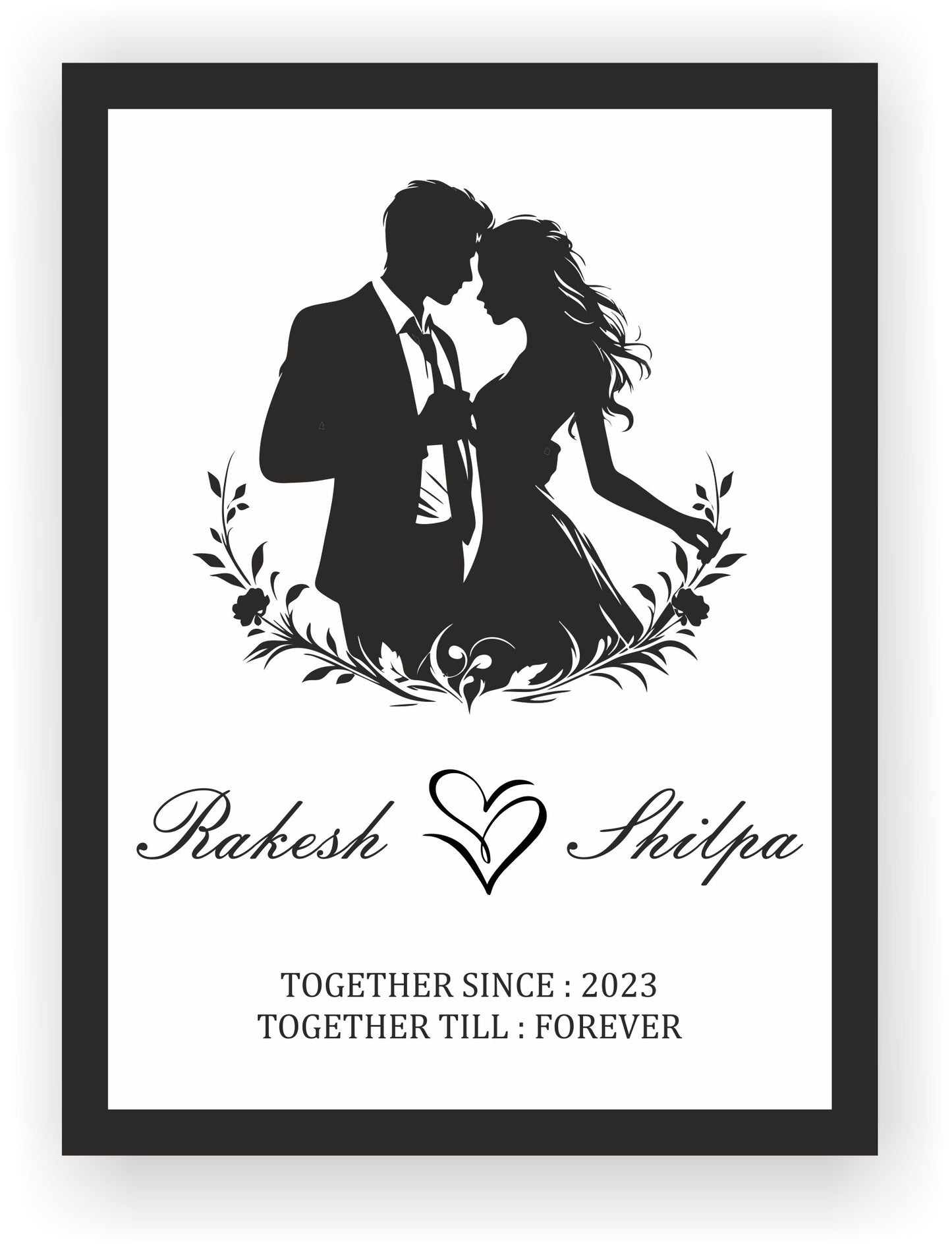 Personalized Couple Framed Print - Heaven's Match frame Art shopbyte