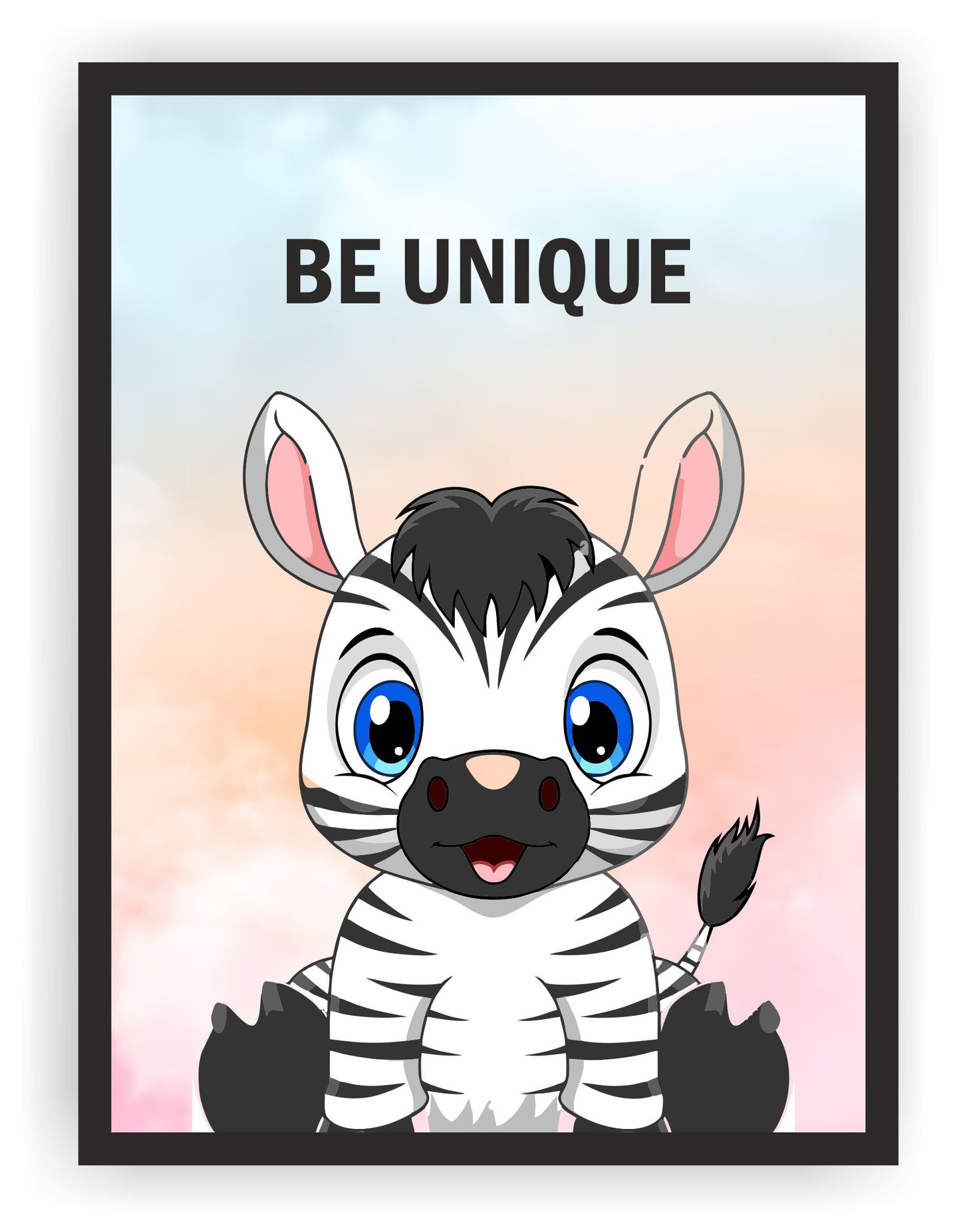 Baby Safari Animal wall art frame with Baby Name (6 Frames) shopbyte