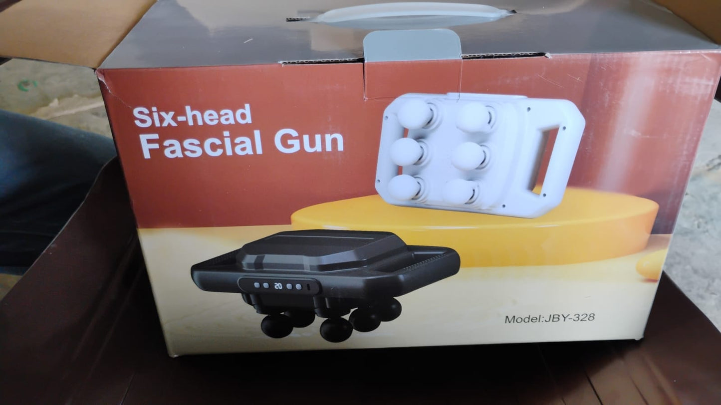 Handheld Full Body Massager 6-Head Massage Gun (1 Pc / Mix Color) Your Brand