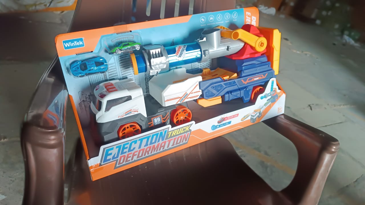 Large Truck Toys Include 2 Racing Cars+4 Ball, with Light & Sounds (Battery Not Included) Your Brand