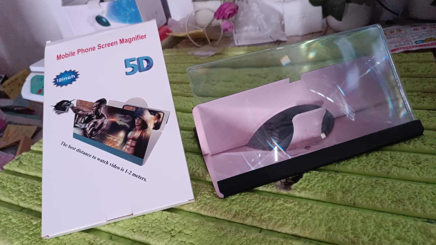 5D HD Mobile Phone Screen Magnifier Amplifier (1 Pc / 12 Inch) Your Brand