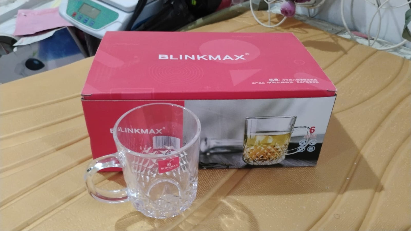 Glass Coffee & Tea Cup / Mug With Handle (6 pcs Set) Your Brand