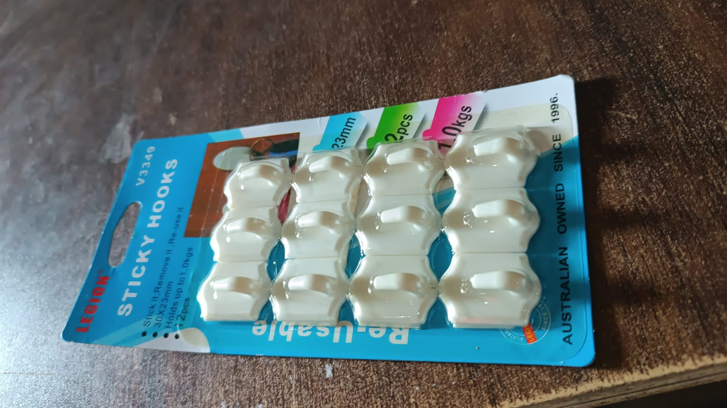 Small Adhesive Hooks for Wall Hanging Adhesive Hooks (12 pcs Set) Your Brand