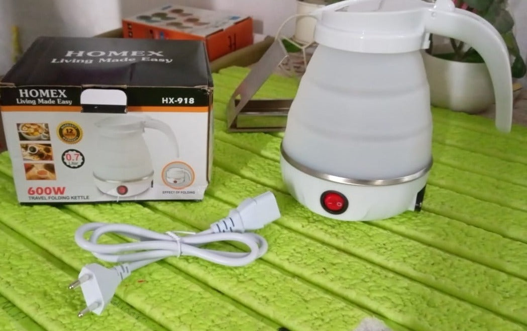 Travel Folding Electric Kettle 600W - (304 Stainless Steel & Silicone) Your Brand