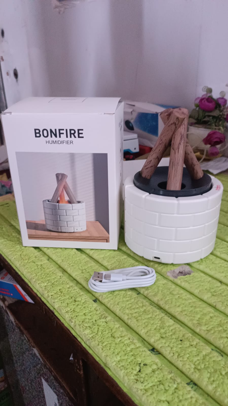 Bonfire Shaped Diffuser Essential Oil Diffuser Multi Function Flame Oil Diffuser (1 Pc) Your Brand