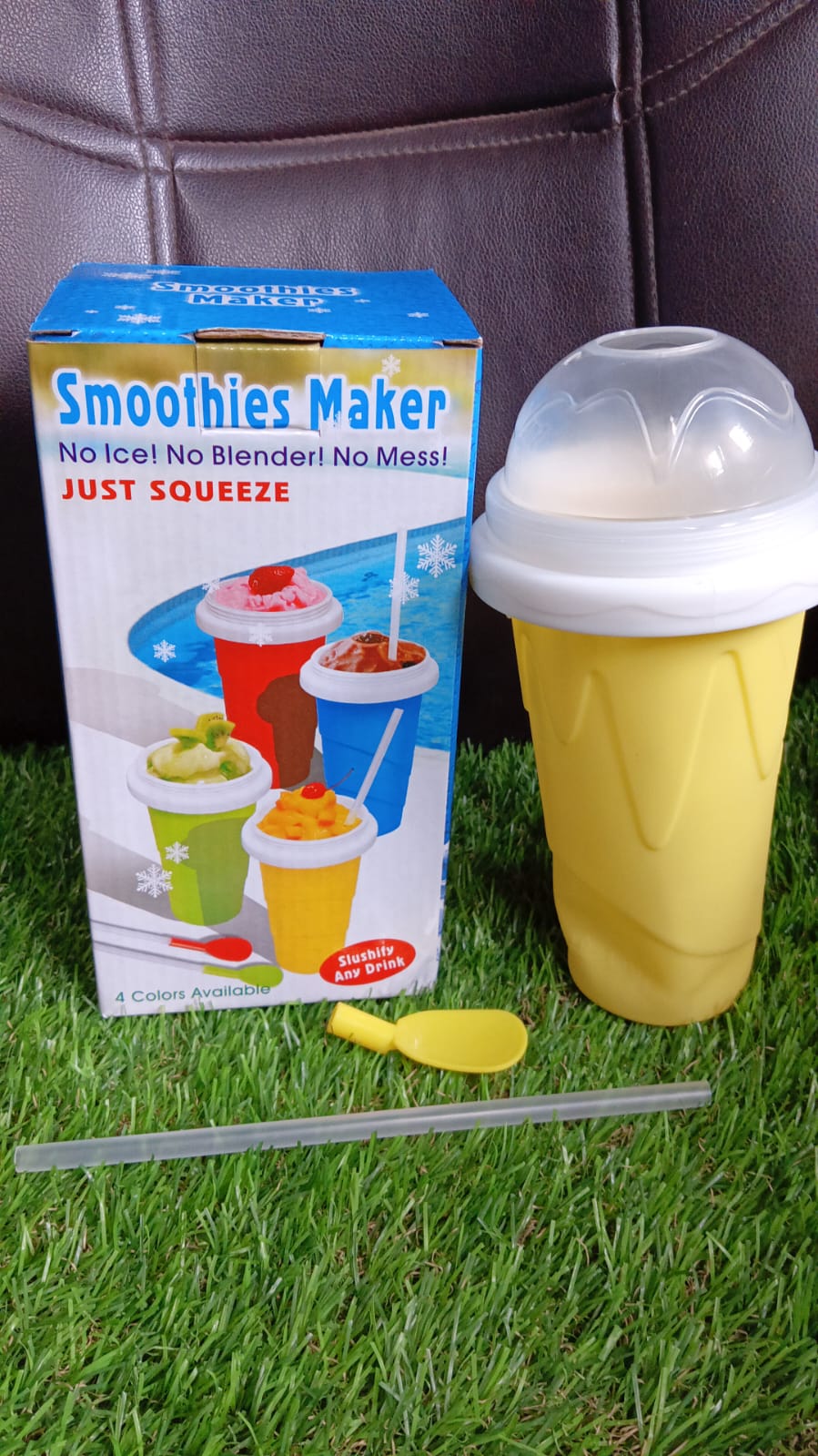 Smoothies Maker Cup, Magic Quick Frozen Smoothies Cup Cooling Cup Double Layer Squeeze Cup Slushy Maker (1 Pc) Your Brand