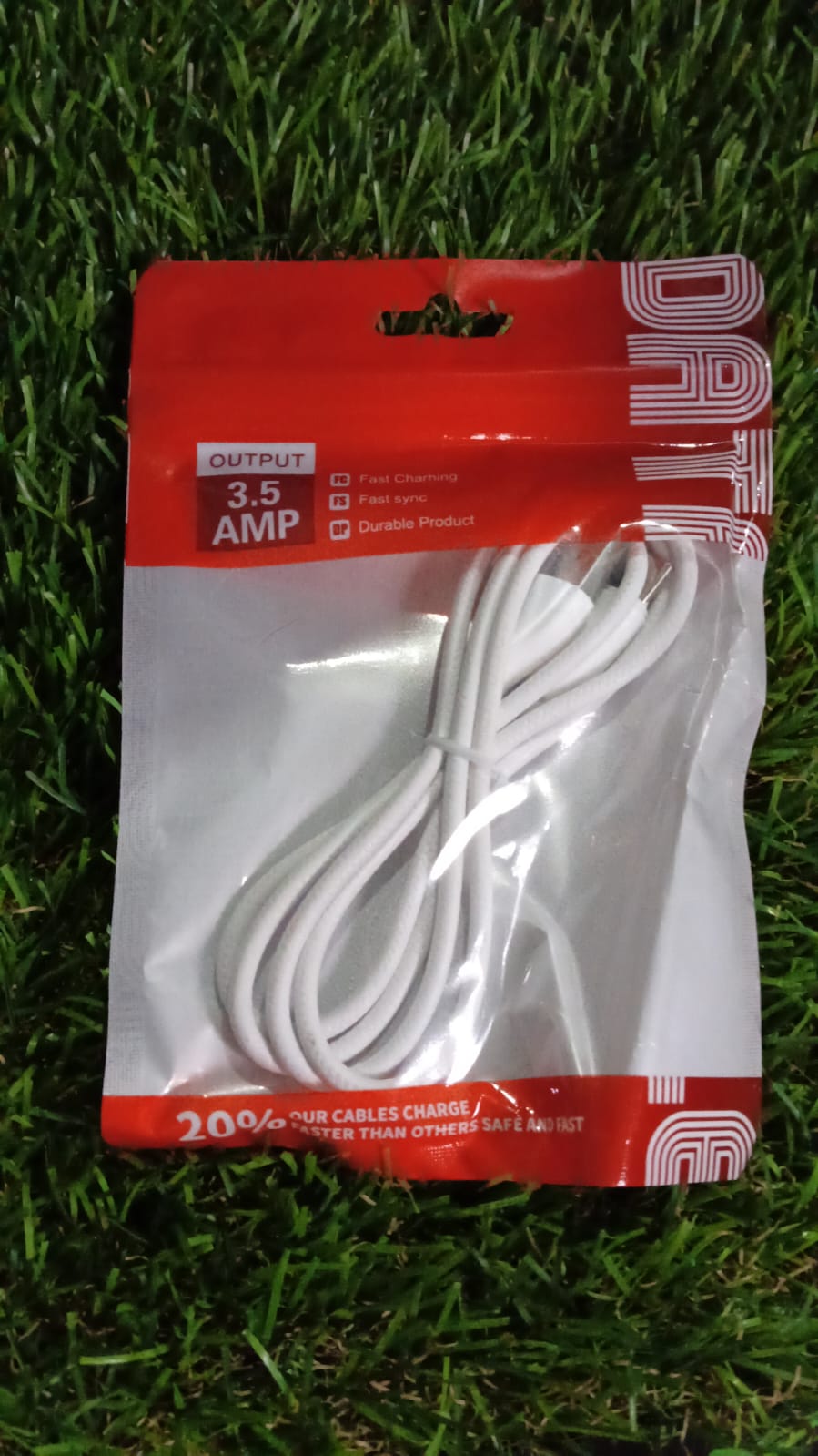 Type C data cable with 3.5 Amp Fast Charging Cable (900 MM / 1 Pc) Your Brand