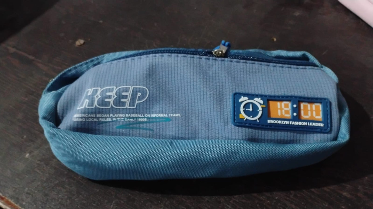 Pencil Pouch With Zipper, Students Pencil Case Large Capacity, Makeup Pouch, Stationery Bag (1 Pc / 2 Compartment) Your Brand