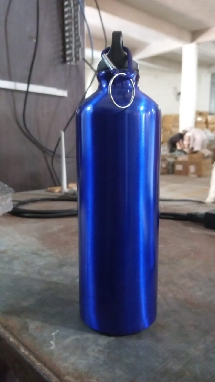 Aluminium Sports Water Bottle, 1 Pc (Capacity 500 ML Approx) Your Brand