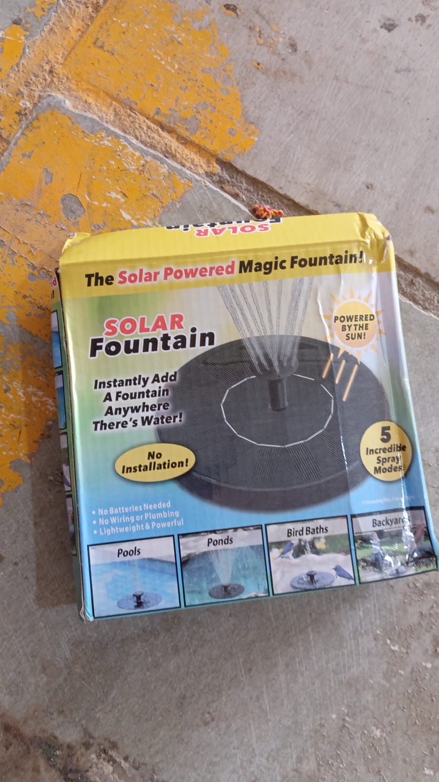 Fast Fountain by Pocket Hose - Solar-Powered - Instantly Adds a Water Feature Virtually Anywhere - 5 Spray Modes - No Installation or Batteries Required - Great for Bird Baths, Pools, Pond & More (1 Pc) Your Brand