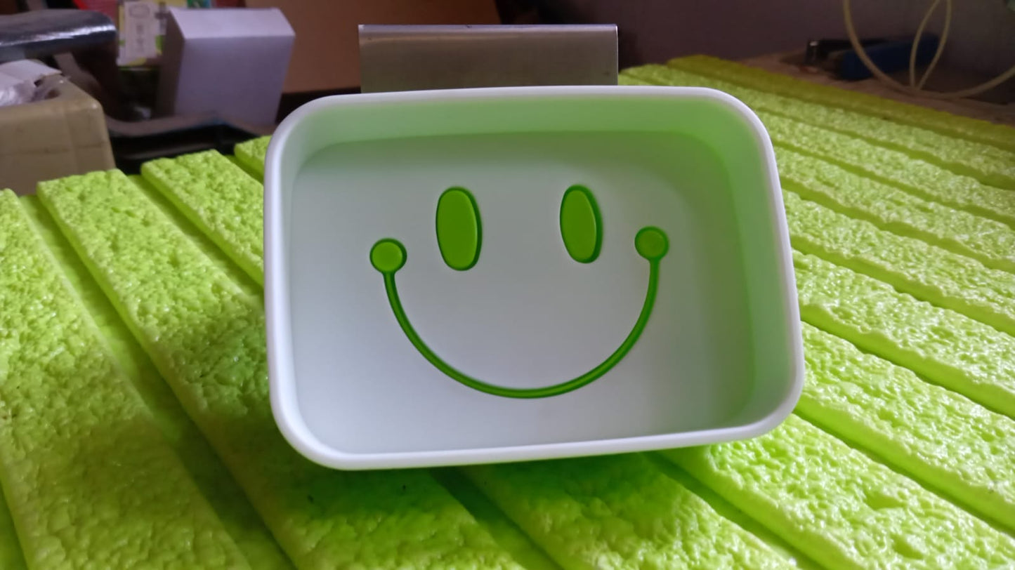 Portable Travel Home Box Cute Cartoons Smile Face Container Draining Holder Soap Dish Your Brand