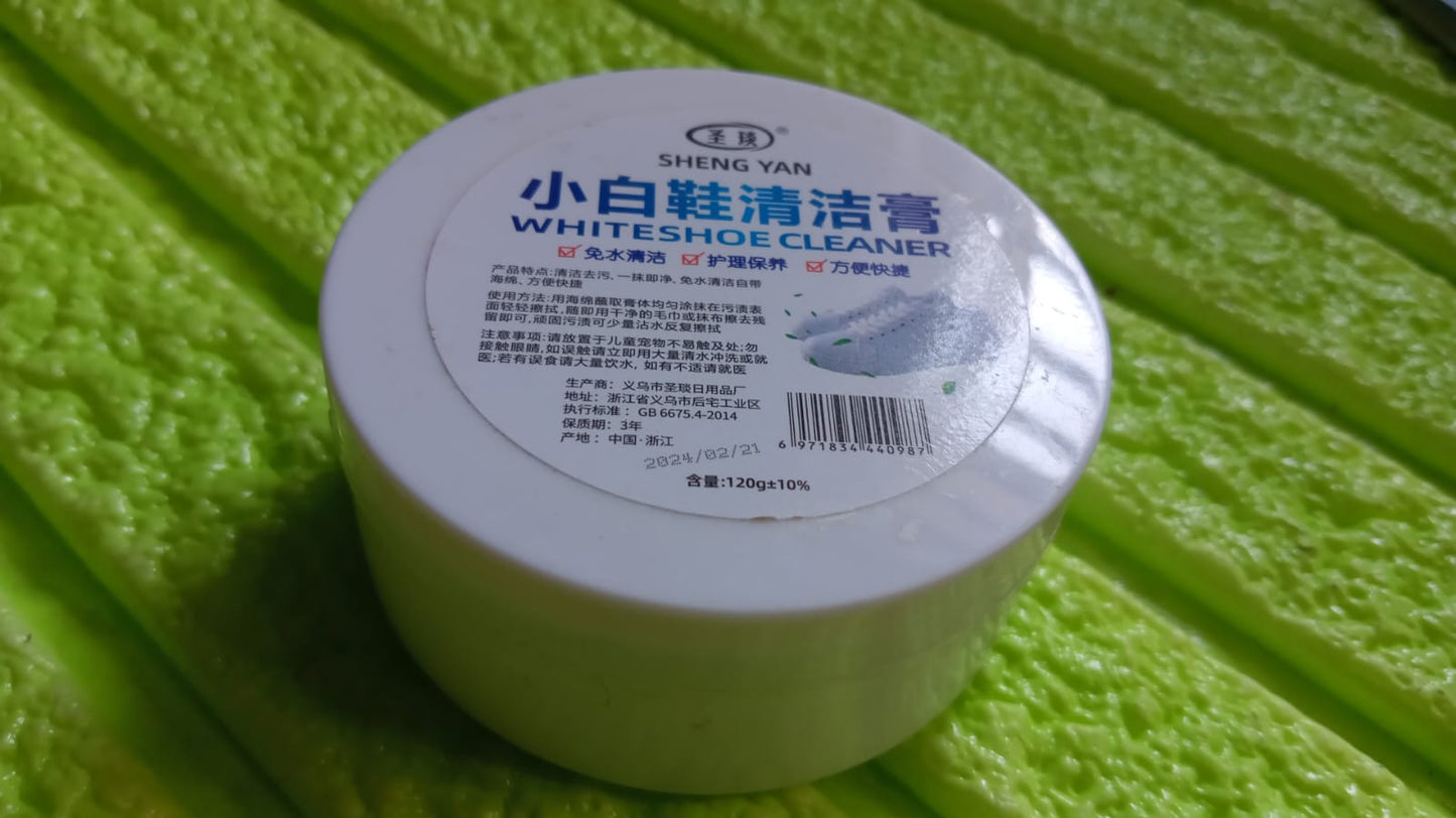 Stain Remover Cleansing Cream for Shoe Polish Sneaker Cleaning Kit Shoe Eraser Stain Remover White Rubber Sole Shoe Cleaner White Shoe Cleaning Cream Stain Remover (120 Gm Approx) Your Brand