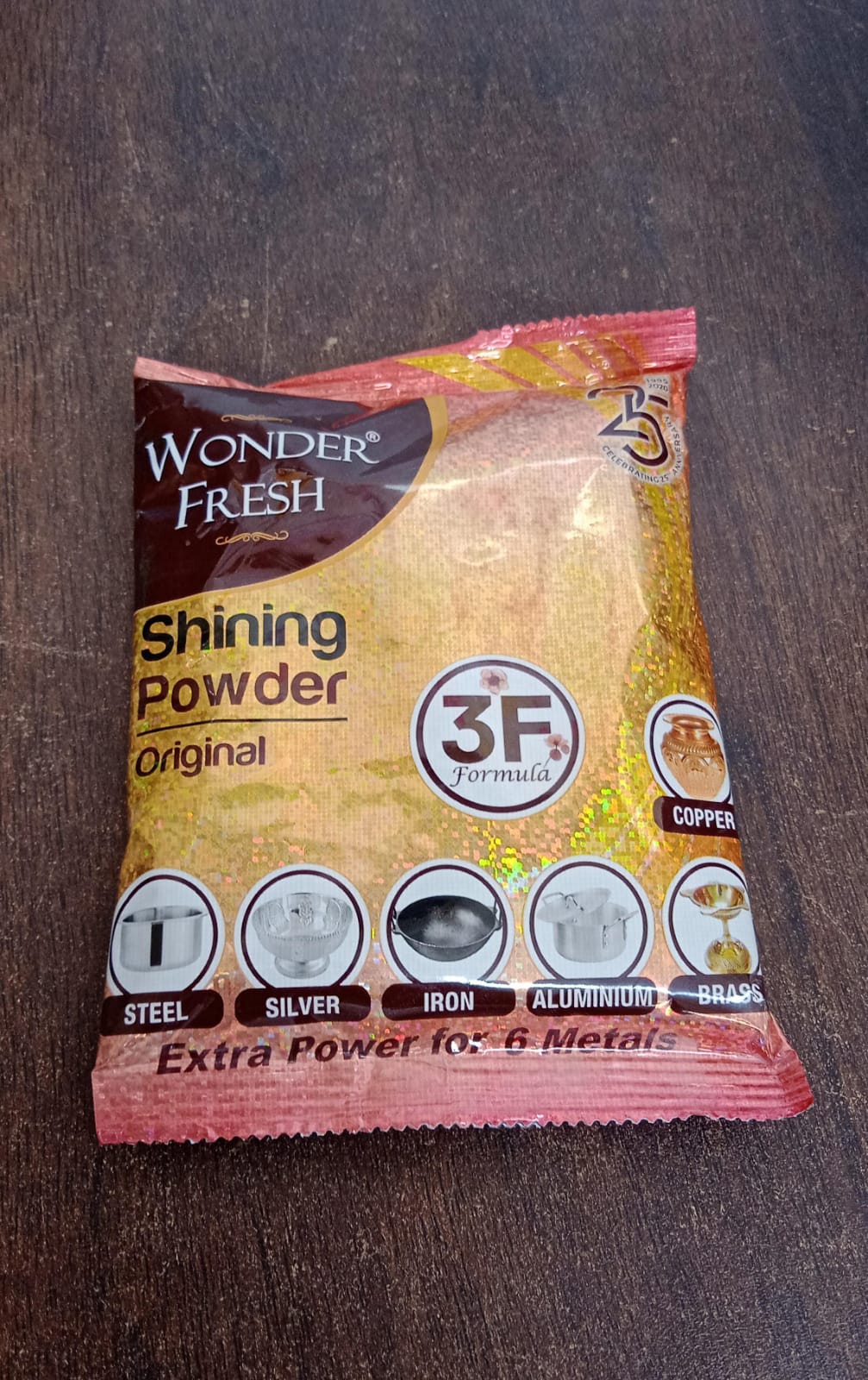 Shining Powder, Cleans and Polishes Copper, Brass, Silver, Aluminum, Iron, and Steel, Removes Tarnish and Oxidation (200 GM) Your Brand