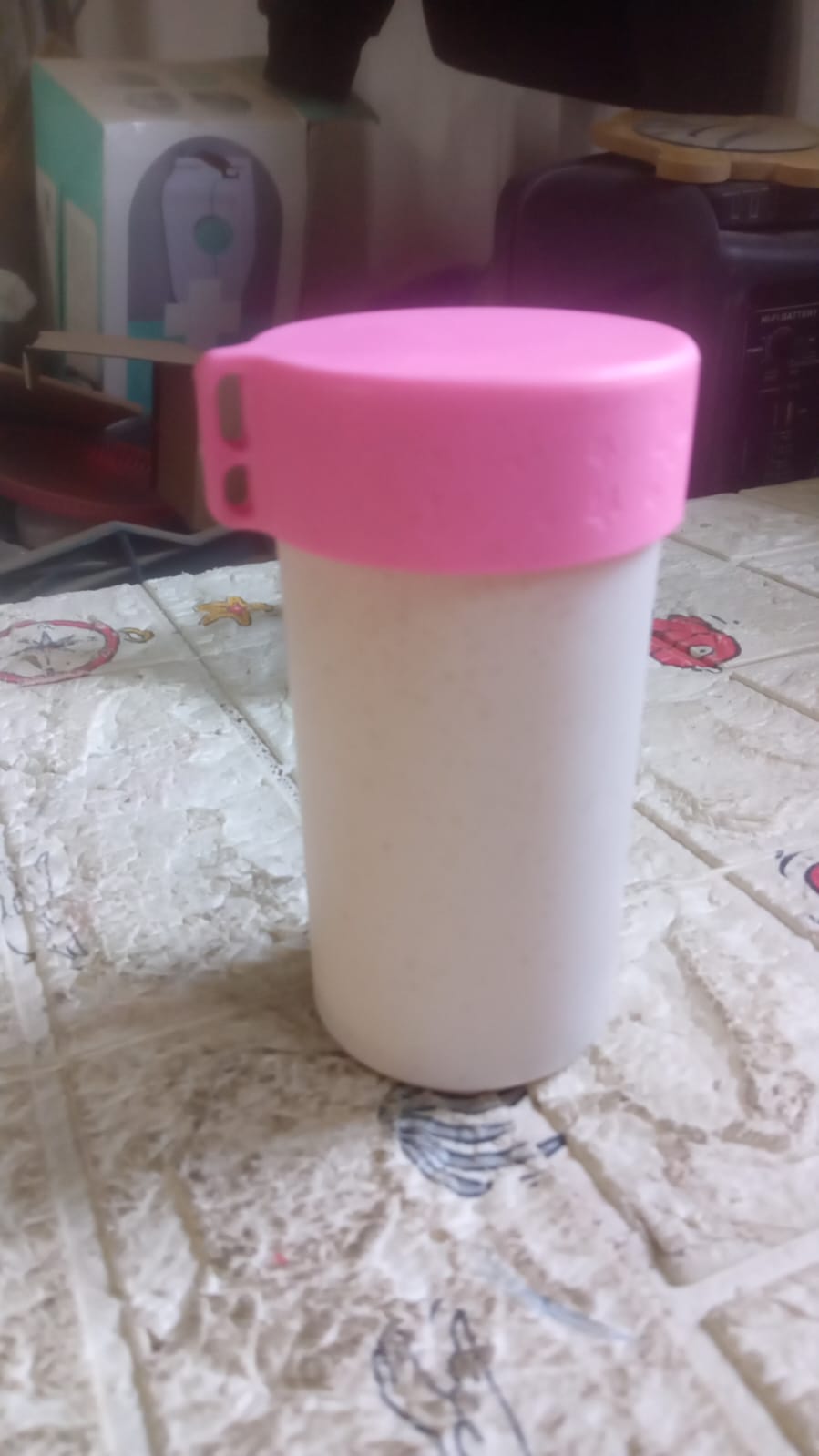 Travel Coffee Cup Portable Water Bottle Wheat Straw Coffee Tea Mug Coffee Mug with Lids for Coffee Tea (300 ML Approx) Your Brand