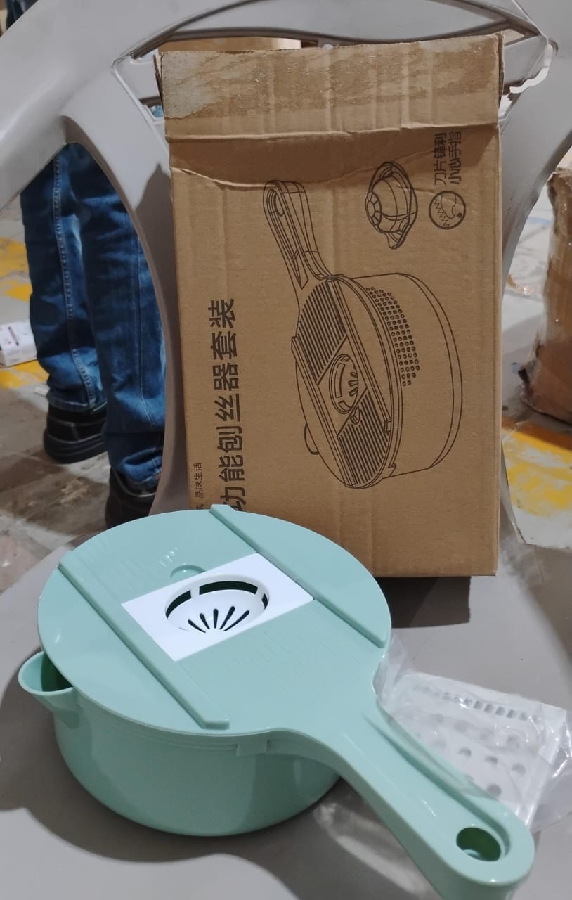 Vegetable Choppers with Drain Basket | 6 in 1 Vegetable Slicer Blades (1 Set) Your Brand