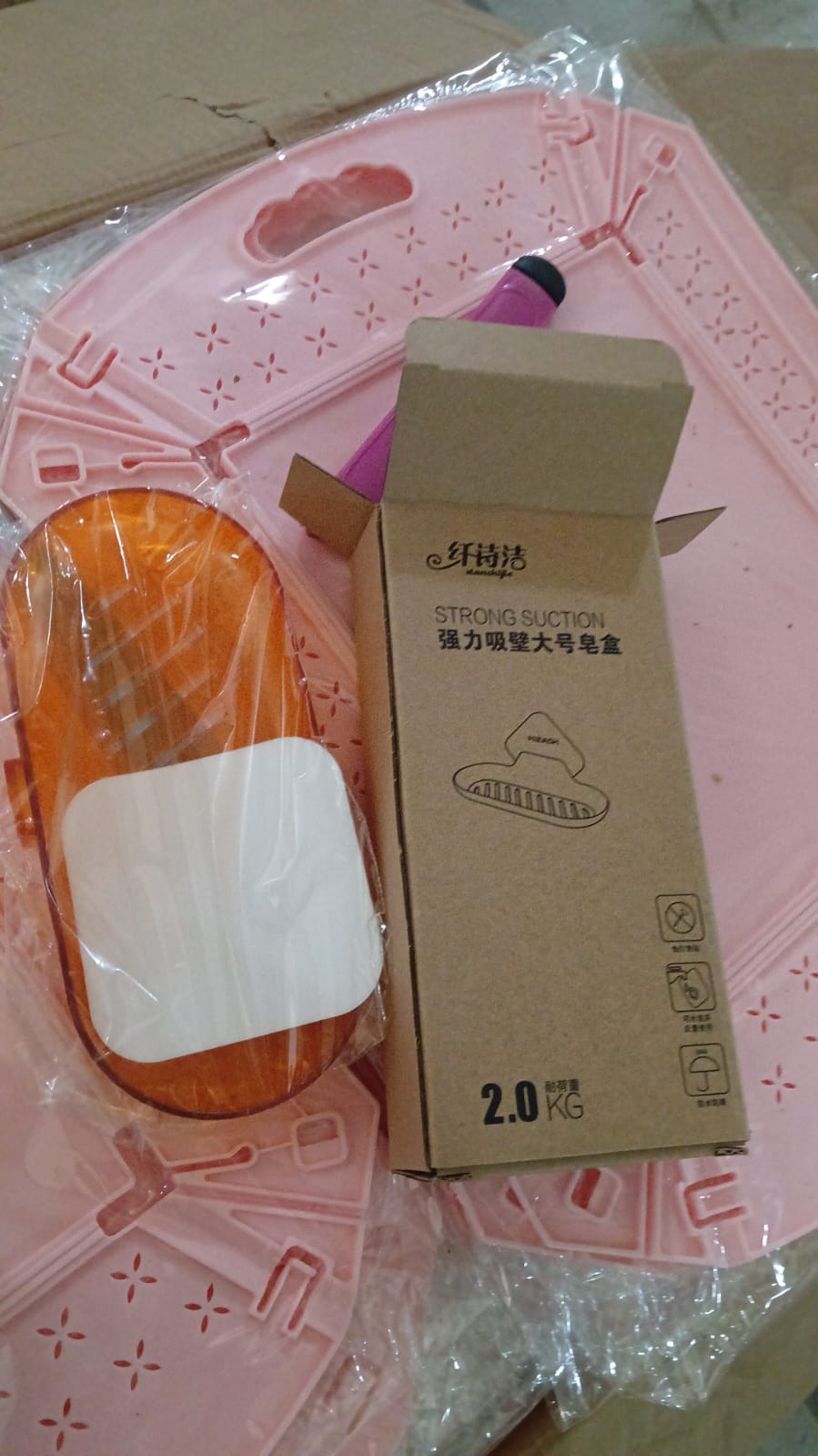 Plastic Soap Dish Holder for Bathroom Shower Wall Mounted Self Adhesive Soap Holder Saver Tray-Plastic Sponge Holder for Kitchen Storage Rack Soap Box, Bathroom (1 Pc) Your Brand