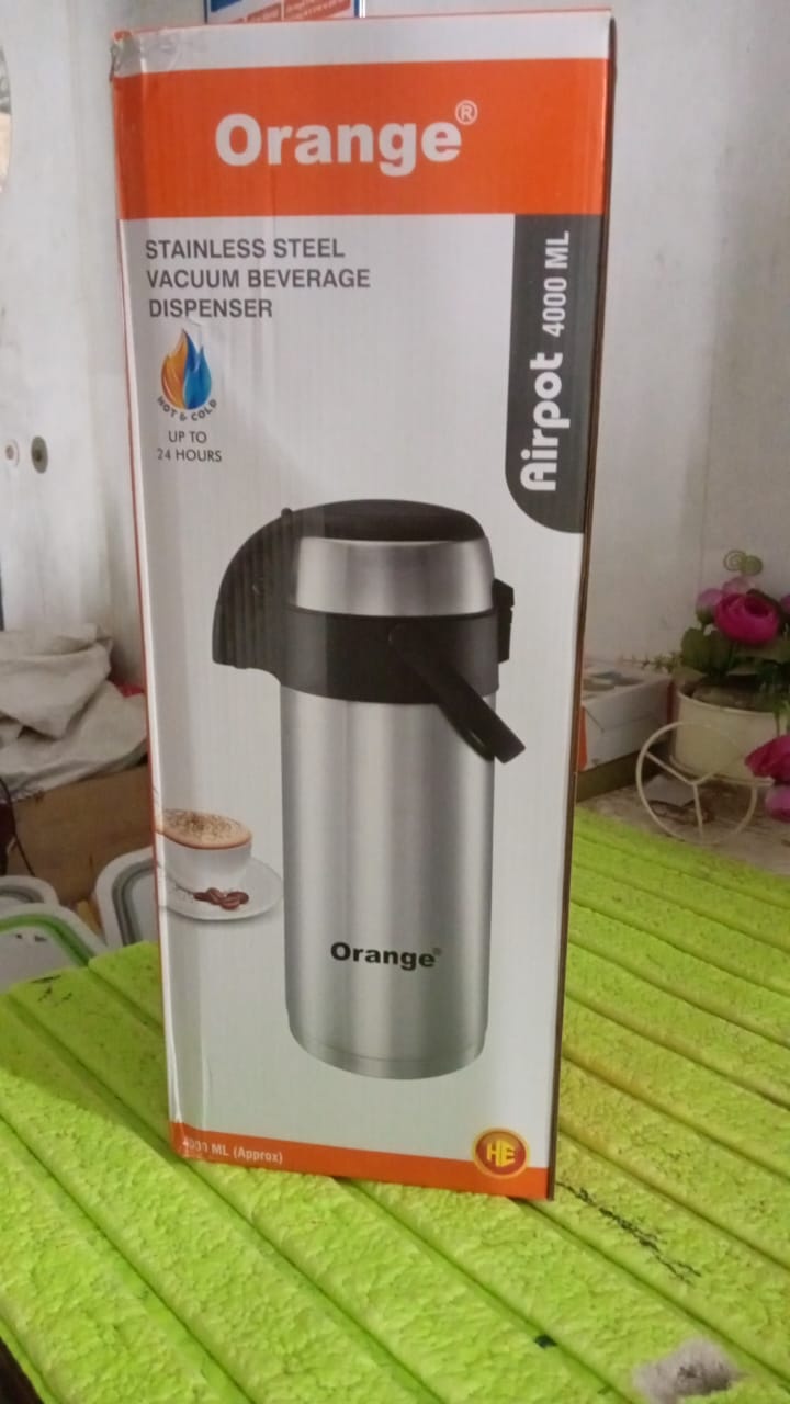 Beverage Dispenser Stainless Steel for Serving Tea and Coffee, Thermos steel (4000 ML) Your Brand
