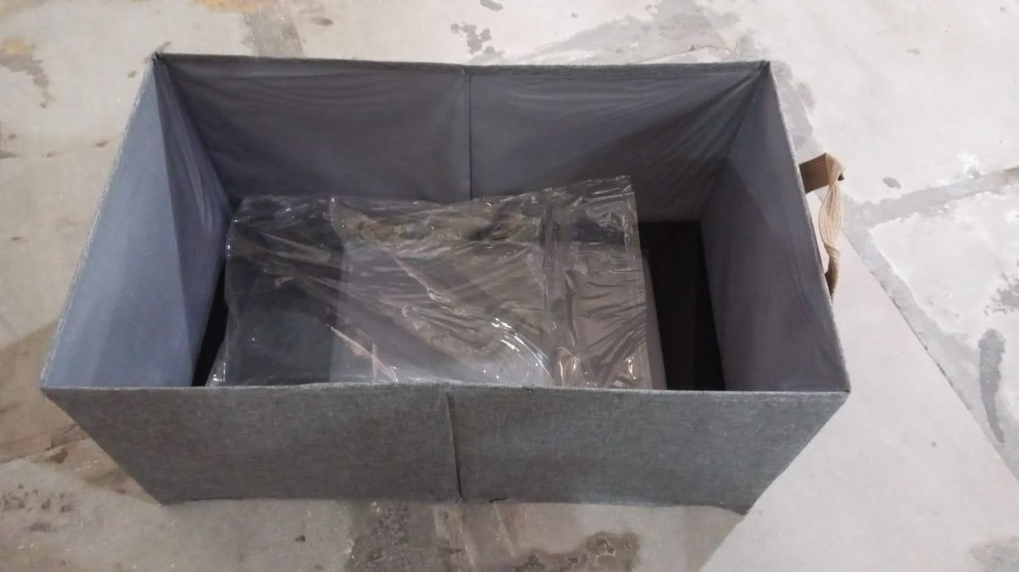 Cloth storage baskets, closet storage bins, Canvas Fabric Storage Basket for shelves, basket organizers for shelf, storage bins for clothes (48×27 Cm) Your Brand